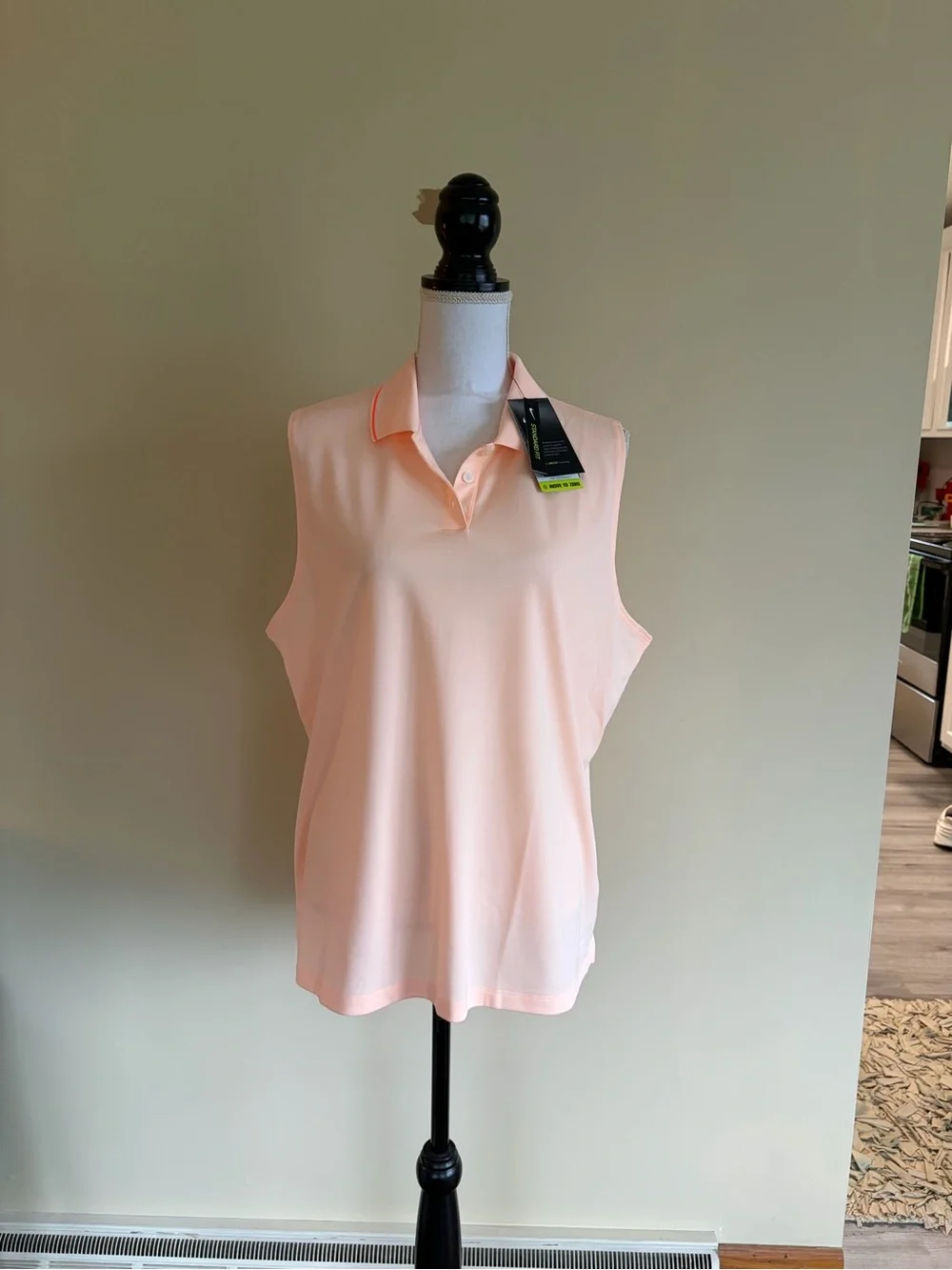 New XXL Nike Dri Fit Sleeveless Polo Tank Top in Peach